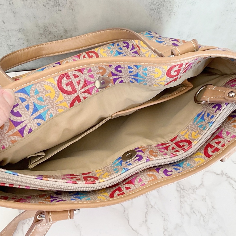 Giani Bernini Rainbow Logo Totebag Snap Closure Double Straps - Picture 8 of 16